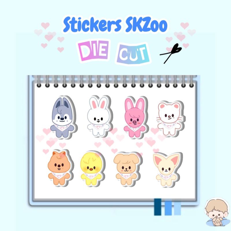 

STICKER SKZOO DIECUT DIE CUT 5 CM KPOP IDOL KOREA VIRAL IMUT LUCU BAGUS IMUT STIKER KERTAS