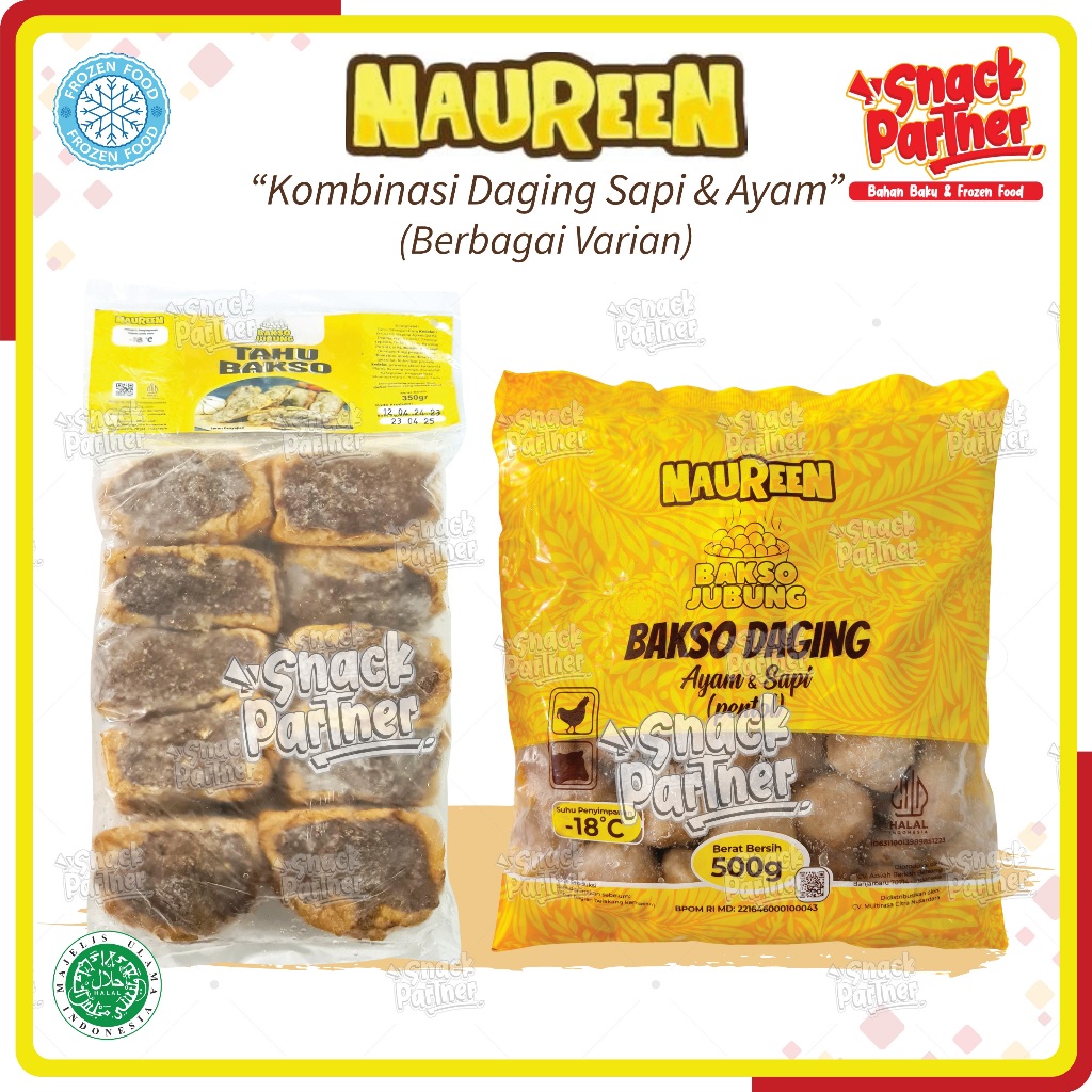 

NAUREEN | TAHU BAKSO - BAKSO AYAM SAPI - HOMEMADE BANJARMASIN - Premium Baso Pentol Jubung Original FROZEN FOOD Nauren