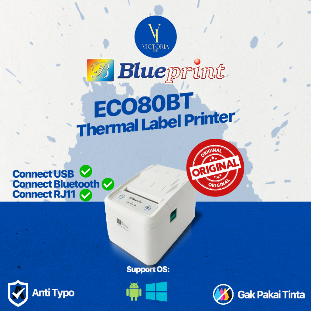 Printer Resi Online Blueprint ECO 80BT ECO80BT Printer Label Barcode Blueprint ECO 80 BT 80mm -