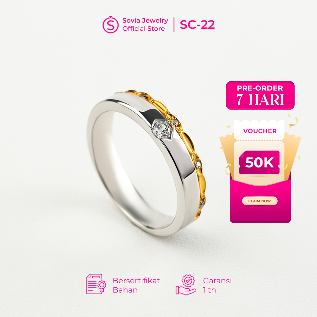 [PO 7 HARI] Cincin Cewek Silver Model SC-22 Sovia Jewelry