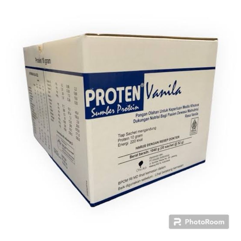 

proten vanilla cokelat susu malnutrisi 1 dus isi 20 sachet