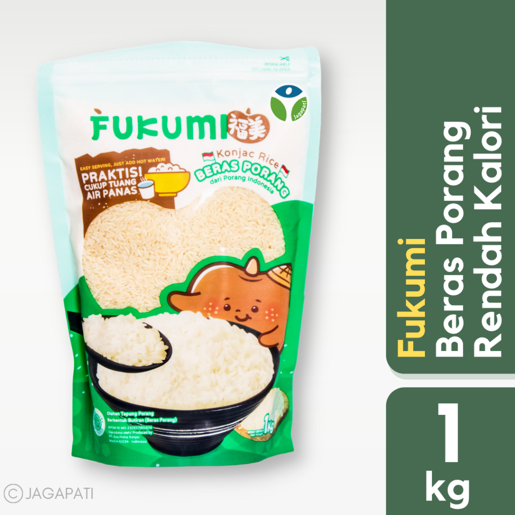 

FUKUMI Beras Porang Pouch 1kg - Shirataki / Konjac Rice - Beras Instan Premium