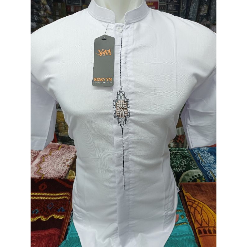 YAKIN STORE 1986-Baju muslim Koko pria dewasa-Koko putih premium murah-koko buat lebaran-kemko premi