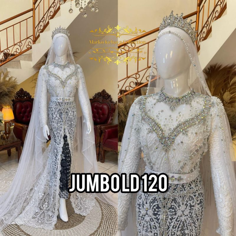 Kebaya pengantin akad jumbo | kebaya pengantin akad putih | kebaya pengantin akad ekor