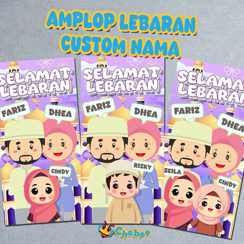 

Amplop Lebaran 2025 ( 1 Pack Isi 6Pcs ) Custom Nama