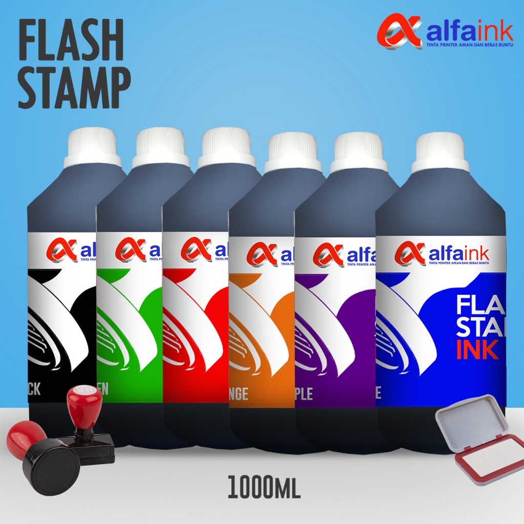 

TINTA STEMPEL FLASH STAMP 1000ML | TINTA REFILL STEMPEL 1 LITER GROSIR | ORIGINAL ALFAINK support TRODAT YAMURA