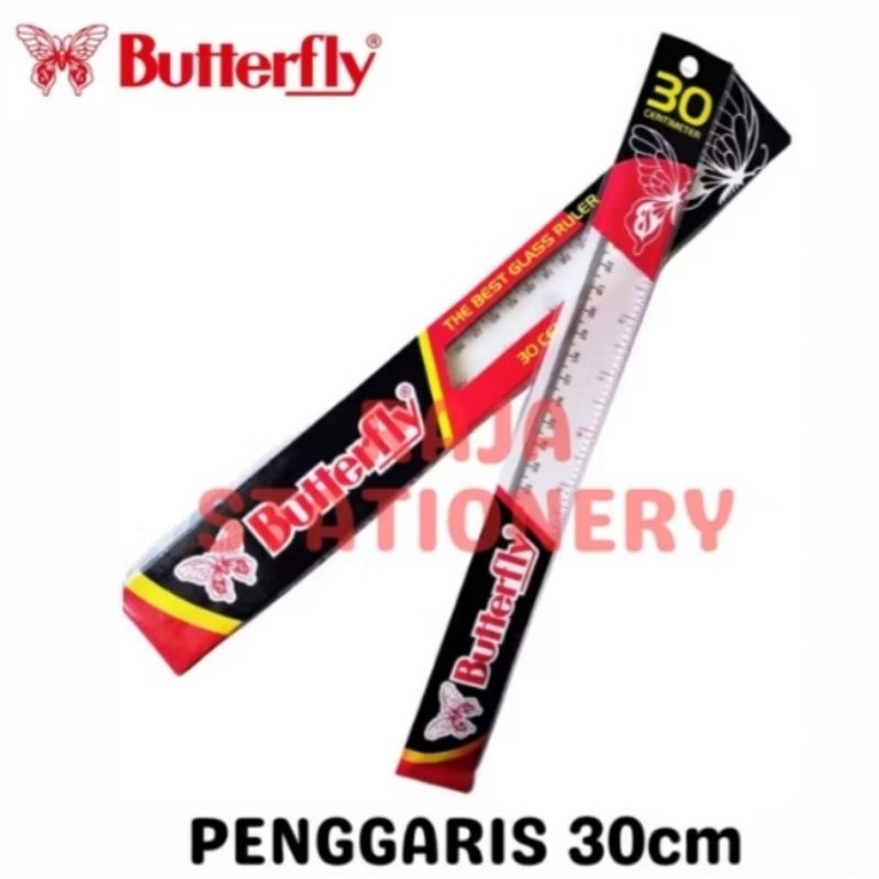 

BUTTERFLY RULER 30CM TRANSPARENT PENGGARIS BUTTERFLY KUPU KUPU 30CM