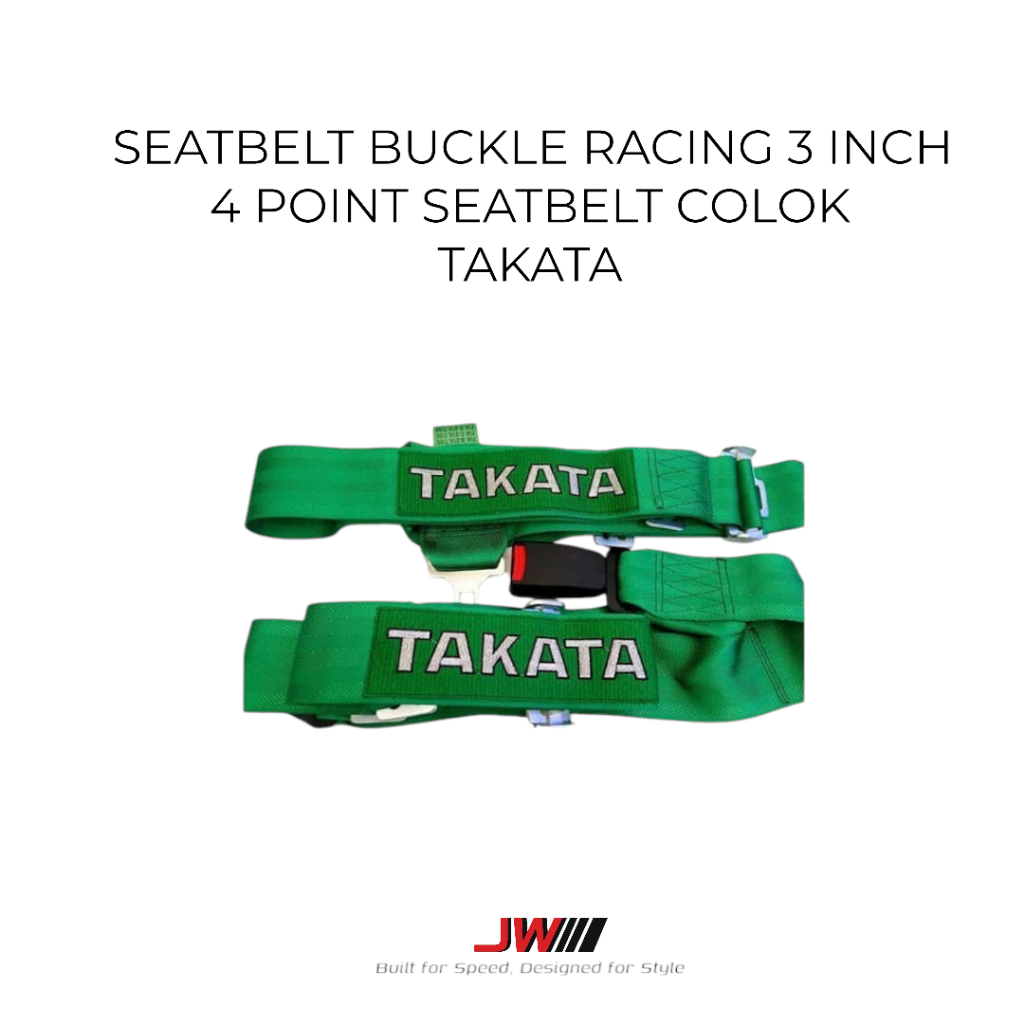 SEATBELT RACING BUCKLE 3 INCH 4 POINT SEATBELT COLOK TAKATA