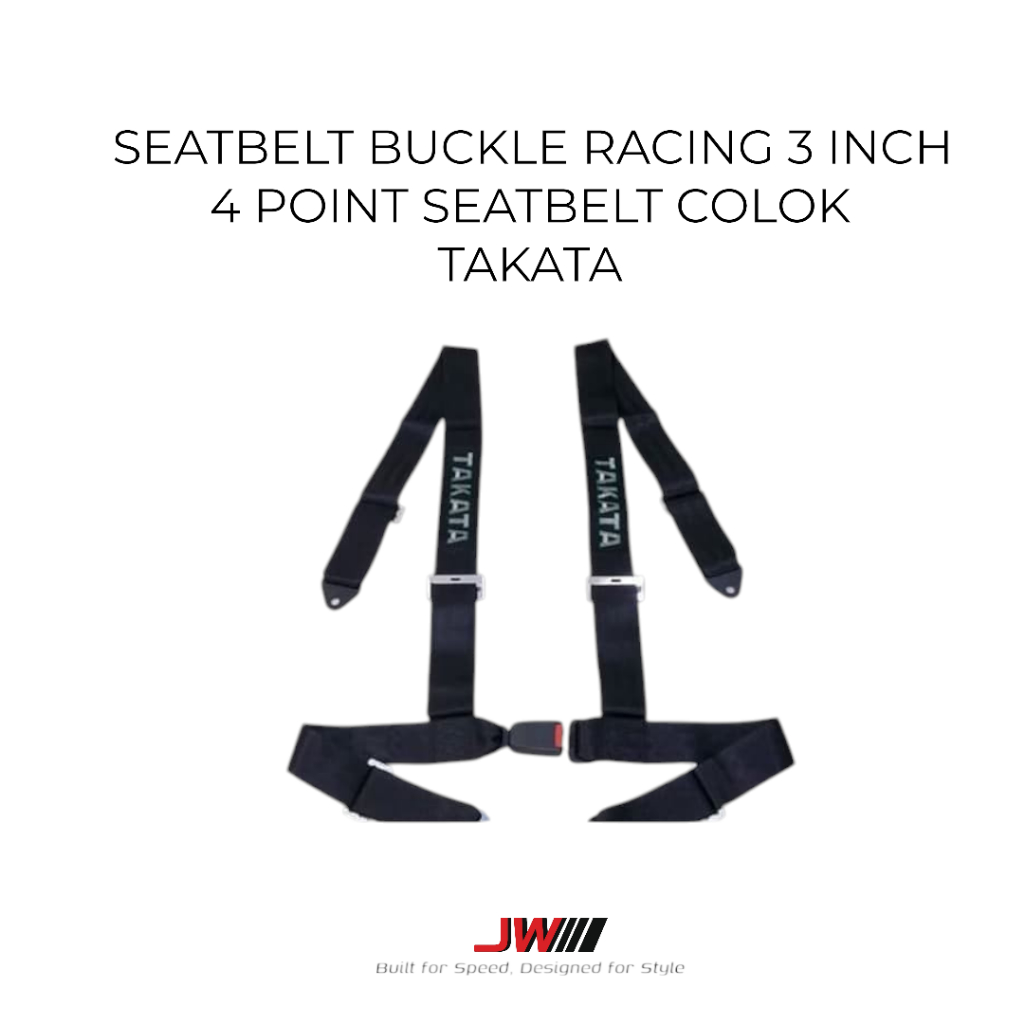 SEATBELT RACING BUCKLE 3 INCH 4 POINT SEATBELT COLOK TAKATA