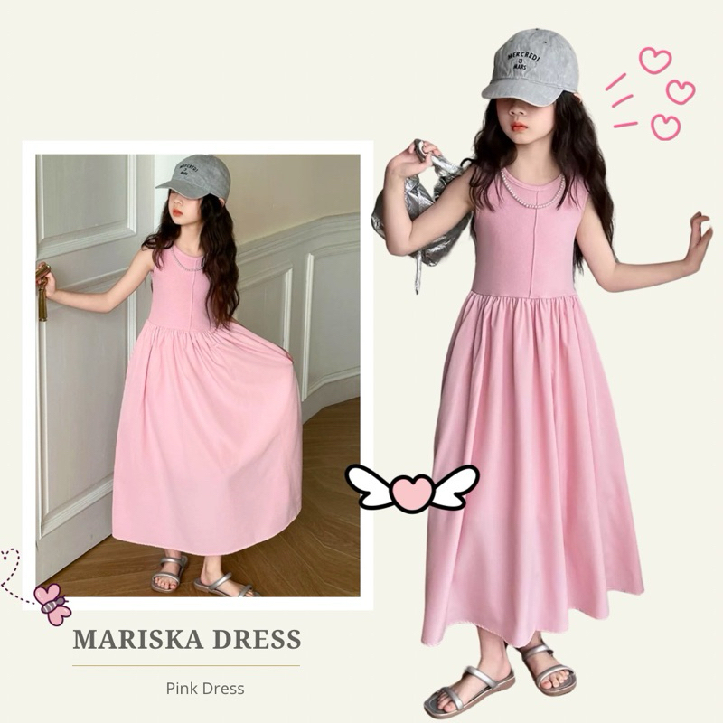 Kbabynkids Dress Mariska dress pink anak perempuan cantik