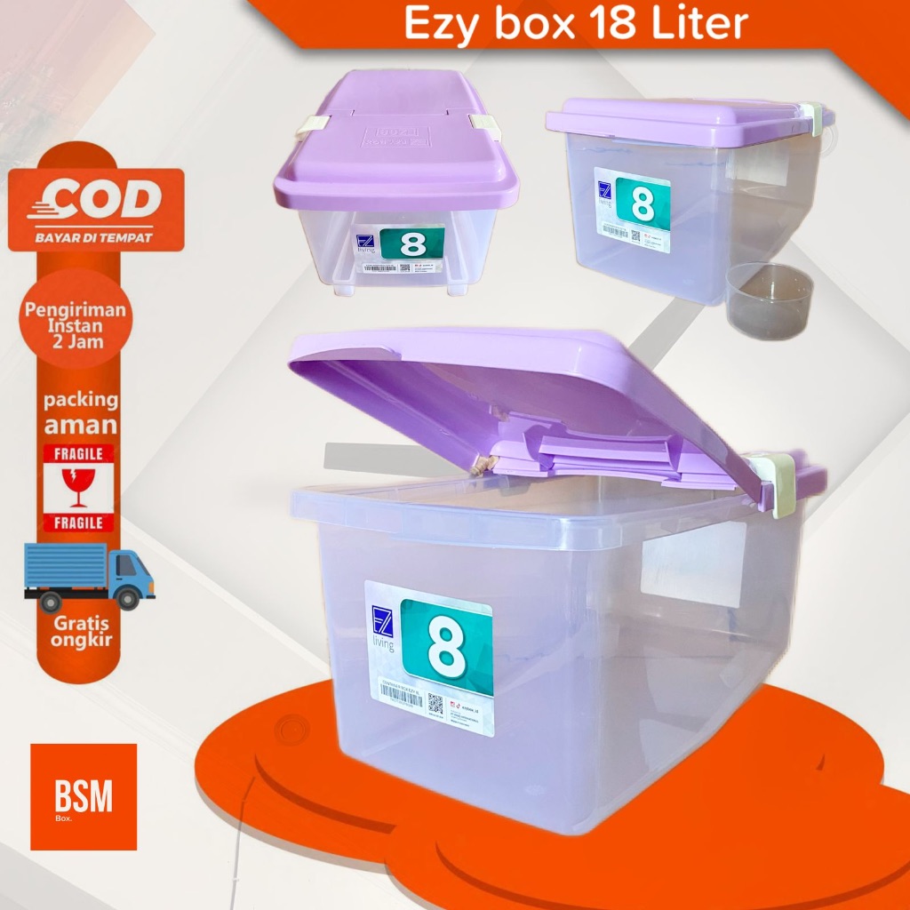 Box Container Ezy Plastik Cb 8 Liter Kontainer box Transparan Kotak Penyimpanan murah Serbaguna Ukur