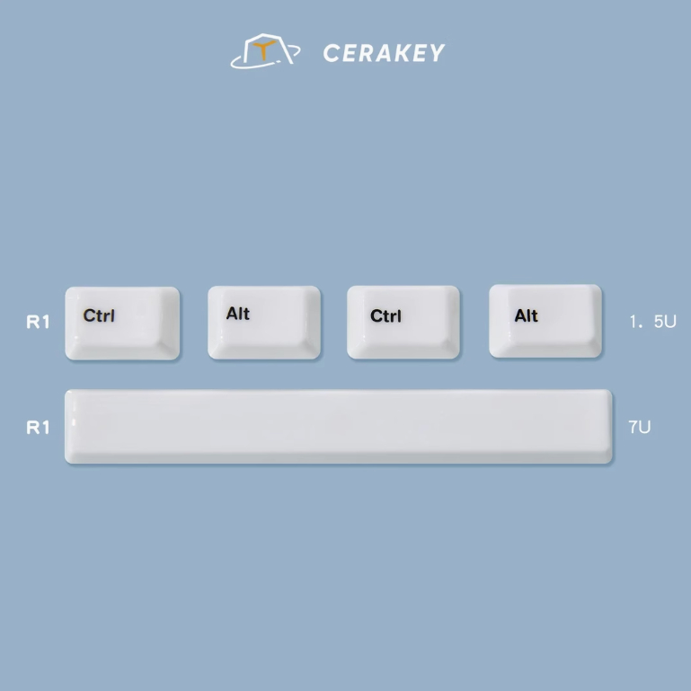 Cerakey 7u 1.5u Modifier Set Alumina Ceramic Cherry Profile Keycaps for Mechanical Keyboard Cerakeys