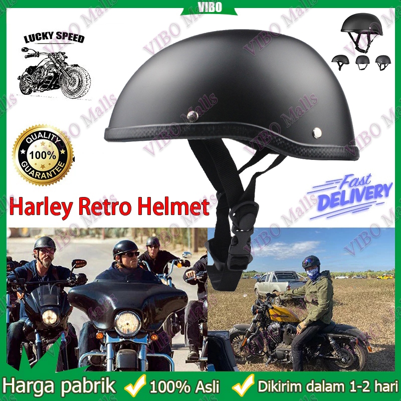 【Stok dikirim dari jakarta】 Helm harley davidson original Half helmet Topi keledar motosikal Electri