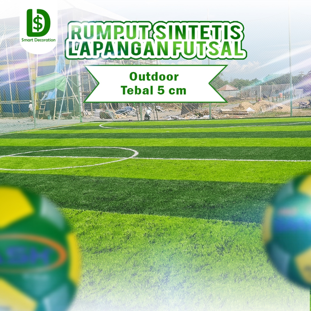 Rumput Sintetis Lapangan Futsal Outdoor Tebal 5cm