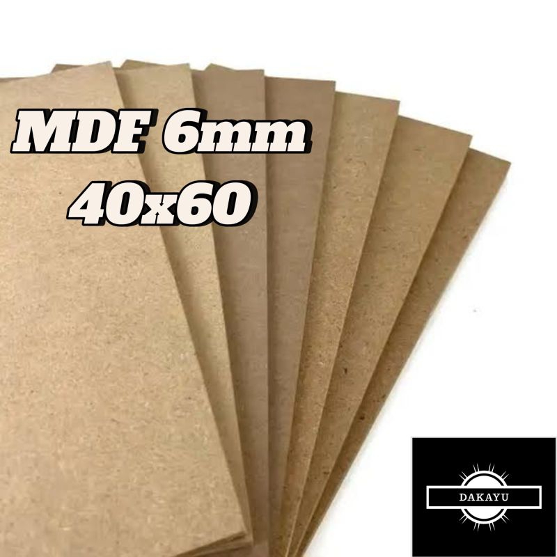 Kayu papan MDF 6mm ukuran 40x60