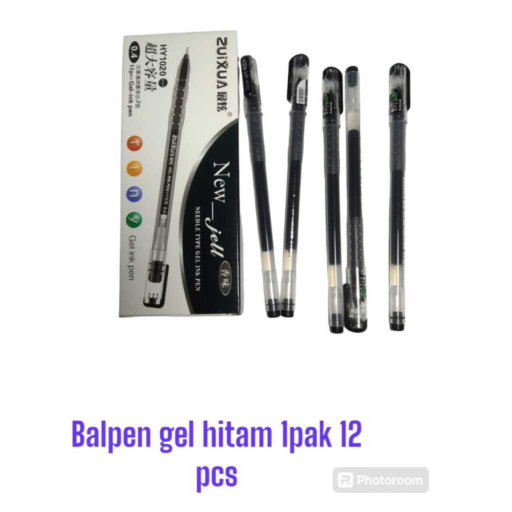 

Pulpen Gel Hitam Zuixua New Gel 0.4mm (1 Lusin = 12 Pcs)