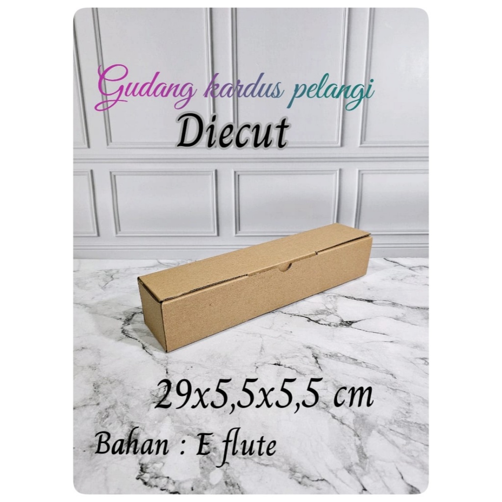 

Kardus karton Uk. 29x5,5x5,5 cm...Model diecut/pizza