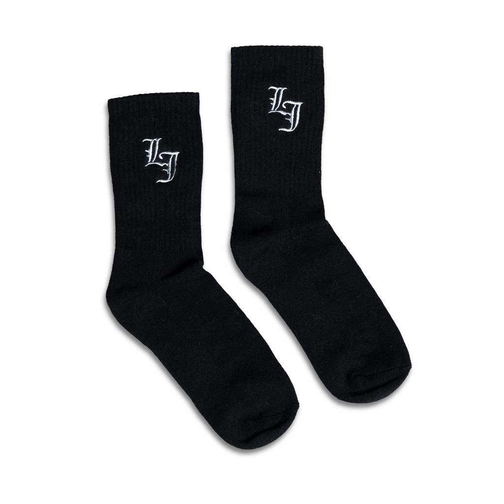 LAWLESS JAKARTA - INITIAL LOGO CREW SOCKS - BLACK