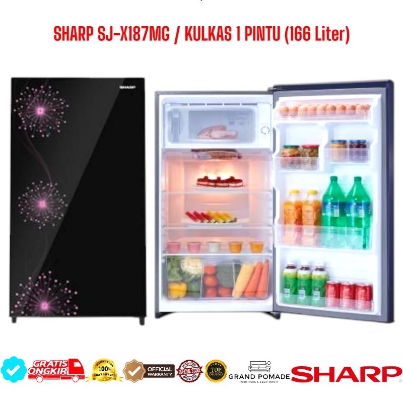 KULKAS SHARP 1 PINTU SJ-X187MG 166 LITER