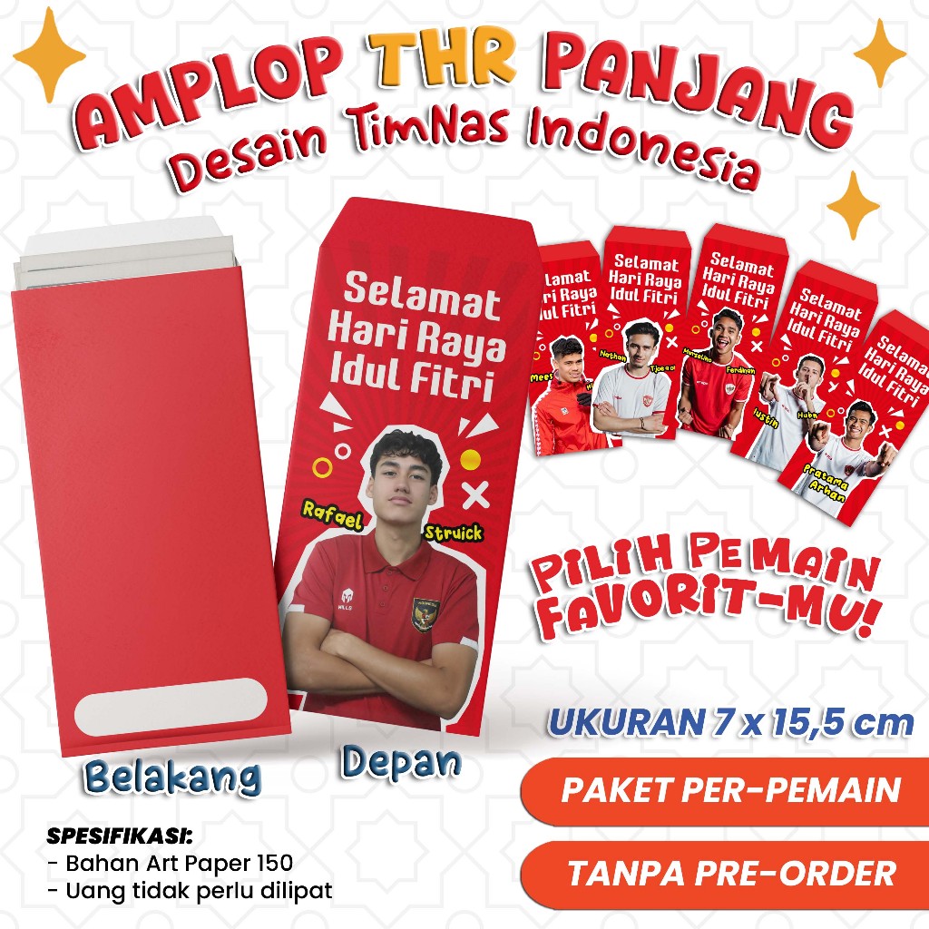 

AMPLOP THR PANJANG TEMA TIMNAS - Amplop Paket Pemain Bola