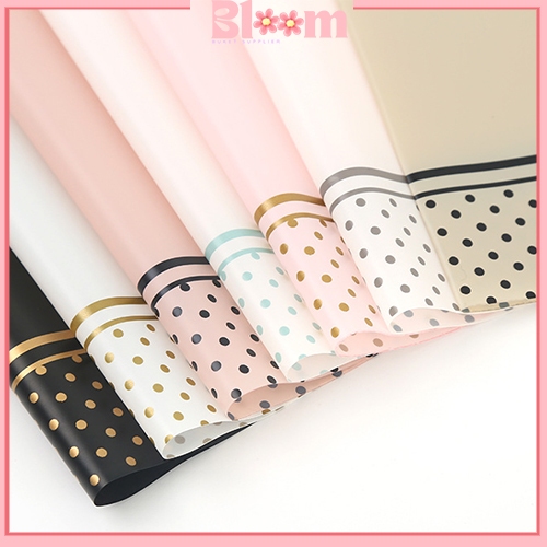 

Wrapping Paper Motif Polkadot Kertas Buket Flower Wrapping Polkadot Gold Line Happiness KB6077