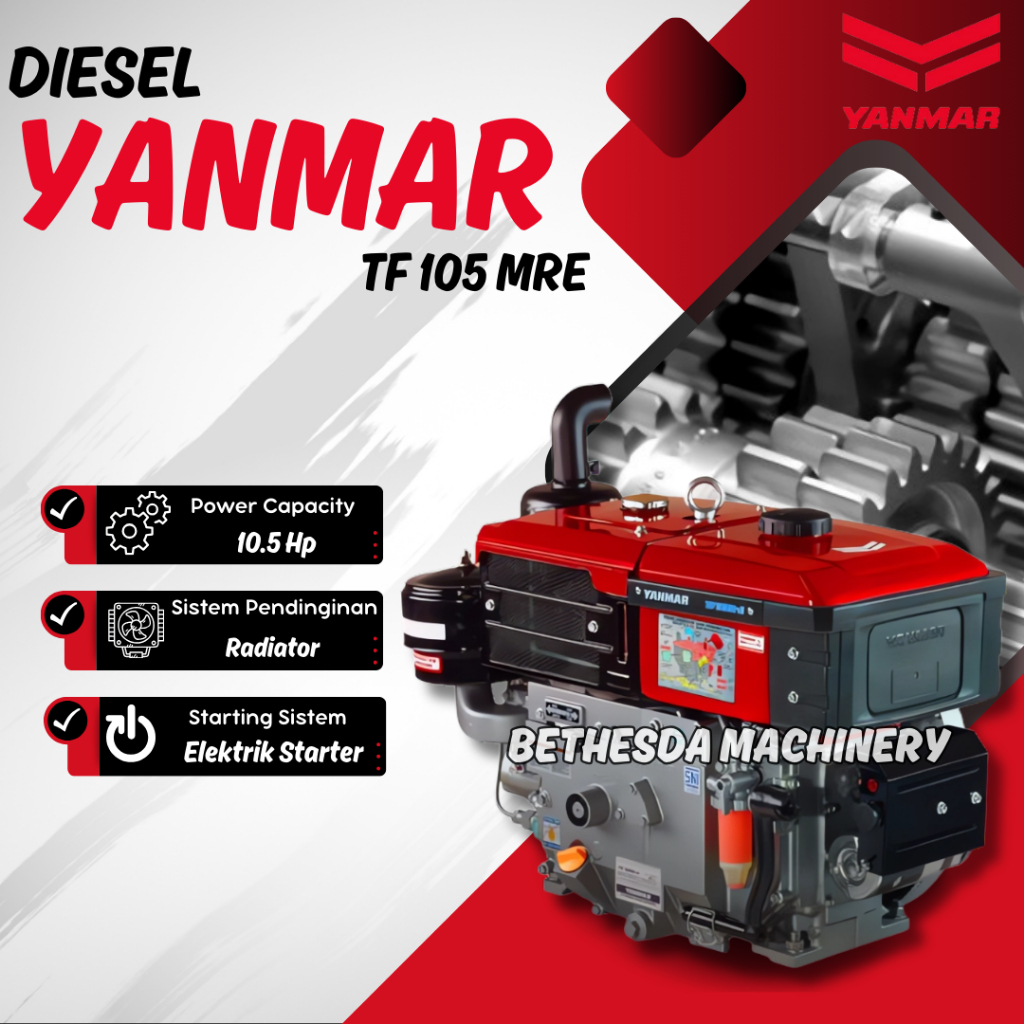 Diesel Yanmar 10.5Hp/Pk Radiator Starter tipe Yanmar TF 105-MRE
