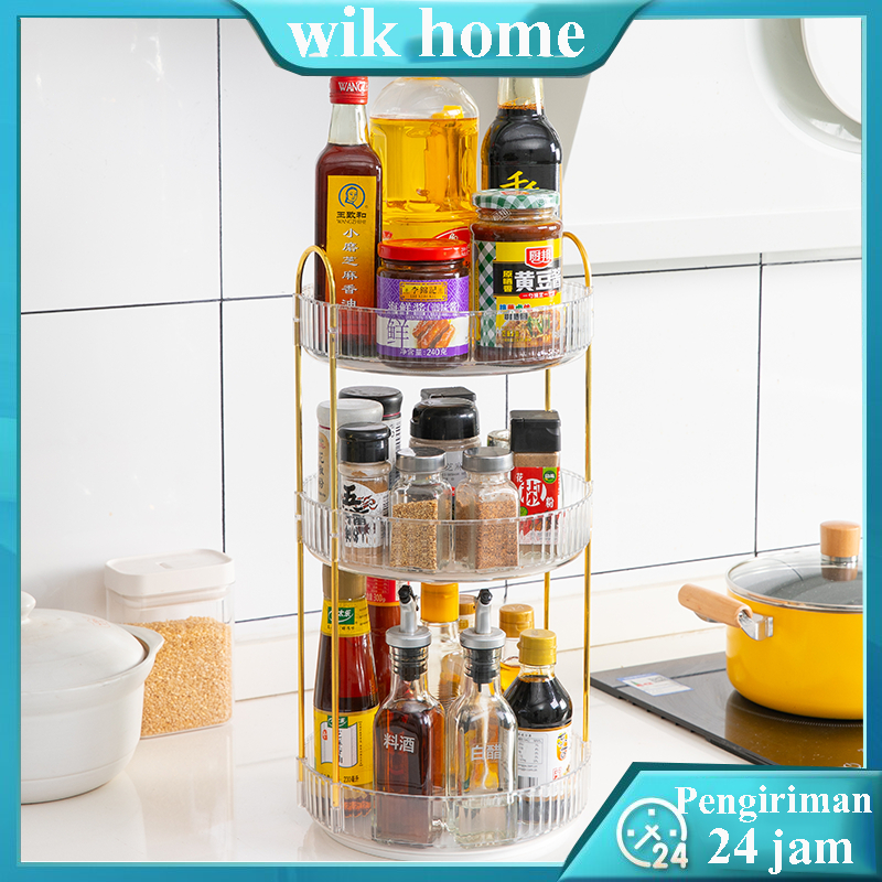 ()Rak Bumbu Dapur Rak Botol Bumbu Rak Meja Makan Serbaguna Rak Bumbu 3 Susun Rak Penyimpanan Dapur R