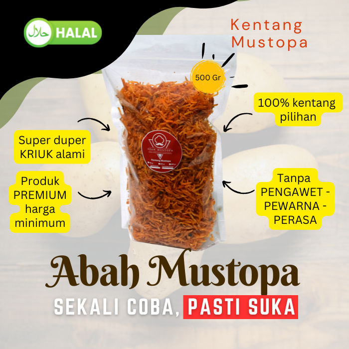 

Kering Kentang Mustofa Abah Mustopa 500 Gr | 100% Kentang Pilihan - FRESH Tanpa Pengawet & Pewarna