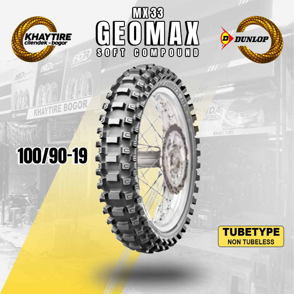 Ban Motor Trail Soft Compound DUNLOP GEOMAX MX-33 100/90 Ring 19 Non Tubeless