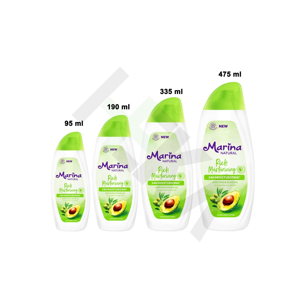 Marina Handbody Lotion Natural Rich Moisturizing - Avocado & Olive Oil [Majapahit]