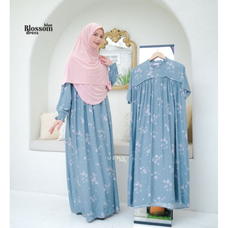 Daily Dress ‘BLOSSOM BLUE’ Rayon Premium Homedress daster malang