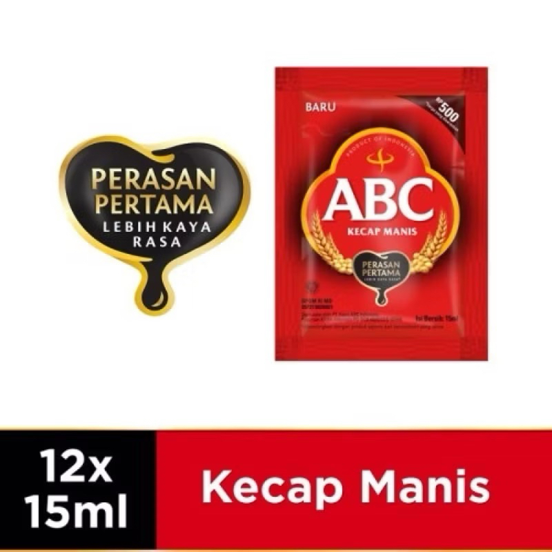 

(12 sachet = 1 renceng) Kecap Manis ABC 15ml