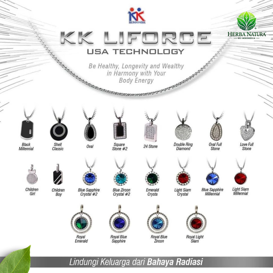 KK LIFORCE - Kalung Gelang KK LIFORCE Liontin Terapi Kesehatan Anti Radiasi Original 100% -  Pria Wa