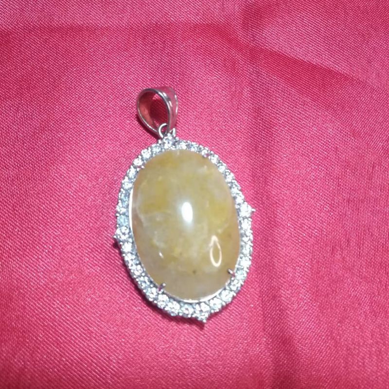 Liontin Batu Akik Rangka Perak /Batu Alam/Batu Giok