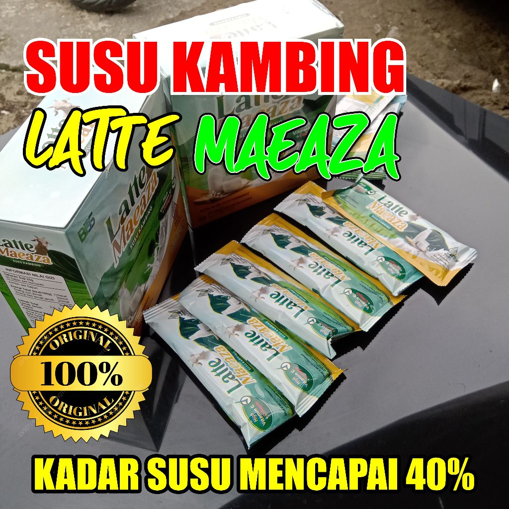 

SUSU KAMBING LATTE MAEAZA kadar susu mencapai 40% original ISI 20 SHACET