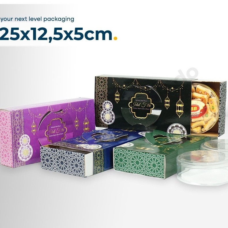 

(BP2) Box Toples Kue Kering 250gr bulat "Premium" isi 2 - (25x12,5x5 cm) Slide/Jinjing/Kuker 250gr/Box/IdulFitri/EidMubarak