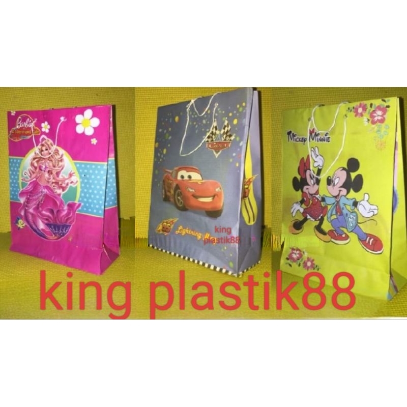 

isi10pc goodie PARTY BAG KECIL S 17x21cm tas kertas karakter anak ulang tahun ultah GAMBAR ...