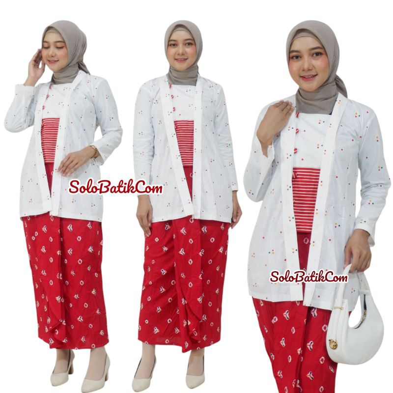 SETELAN BATIK WANITA ONESET JUMPUTAN BATIK SOLO