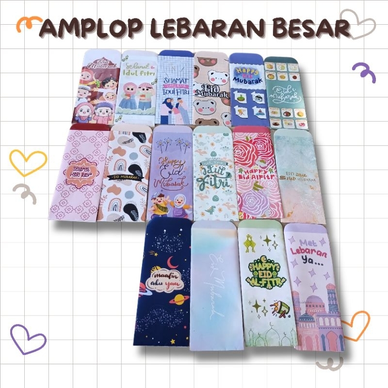 

[Isi 8pcs] Amplop Panjang Uang Tidak Dilipat Motif Lucu dan Unik Lebaran 2025