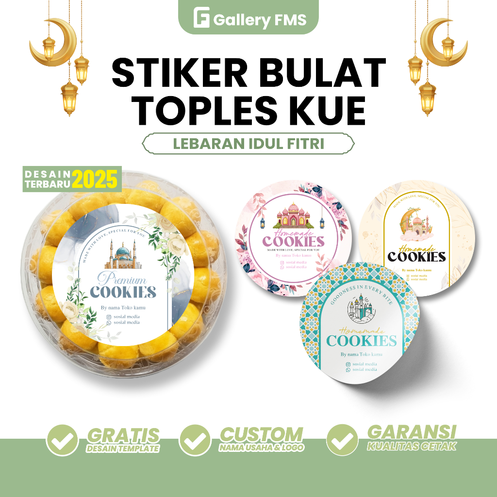 

Stiker Toples Kue Lebaran - Stiker Toples kue kering Lebaran Idul fitri - Stiker Hampers Lebaran Custom Sticker Toples kue lebaran Stiker Makanan Ramadhan