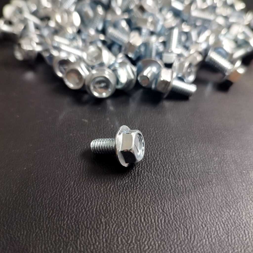 FLANGE BOLT  M6X12 KUNCI ( T10  ) PUTIH