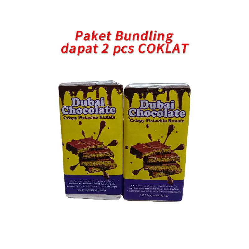 

[PAKET HEMAT 2 PCS COKLAT]CHOCOLATE DUBAI PISTACHIO KUNAFE HOMEMADE