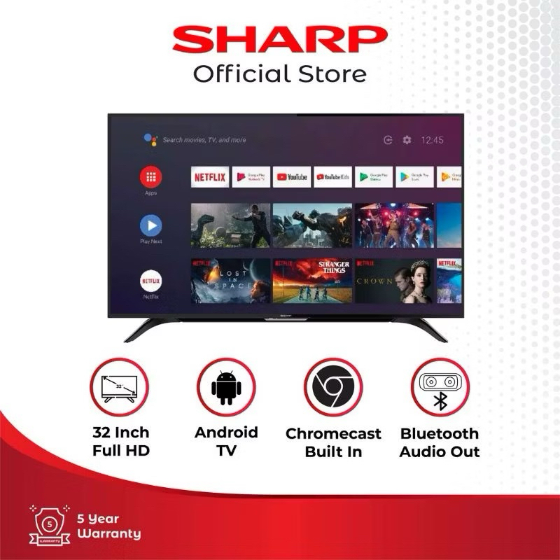LED TV SHARP 32INCH 32EG1l SMART GOOGLETV SHARP 32EG