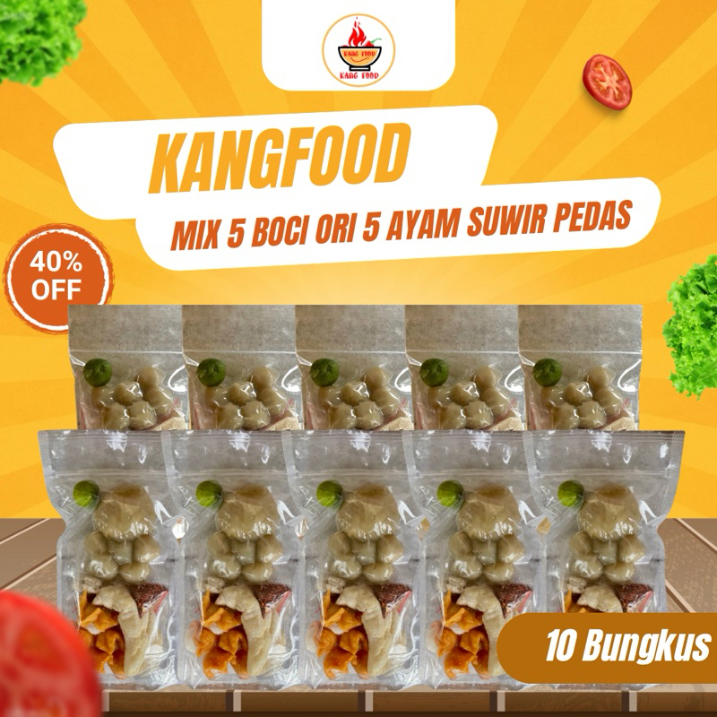 

Paket Mix 5 Boci Ori 5 Boci Ayam Suwir Pedas Kangfood