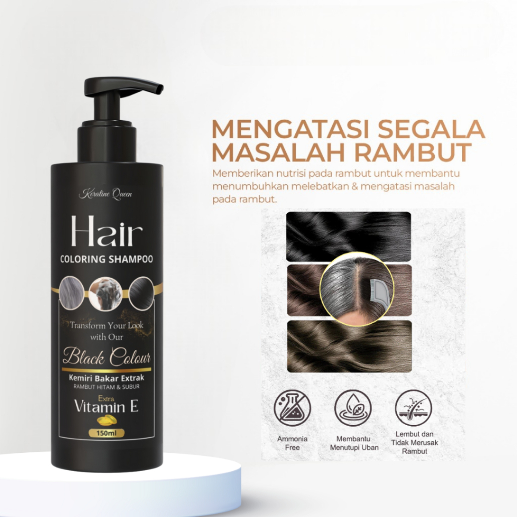 Hair Coloring Shampoo Organik Pewarna Rambut - Cream Alami | Pewarna Rambut Ammonia Free & Shampo An