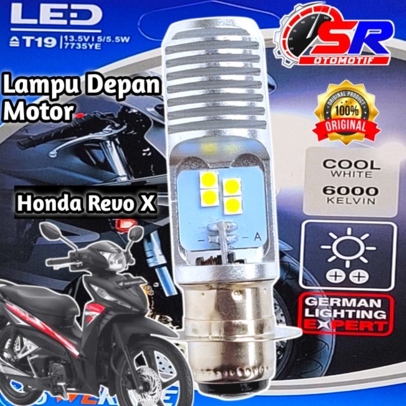 Lampu Depan LED Motor Honda Revo X/Fit Soket H6 AC/DC 12 Volt WR T19 Pengganti Dop/Bohlam Standar