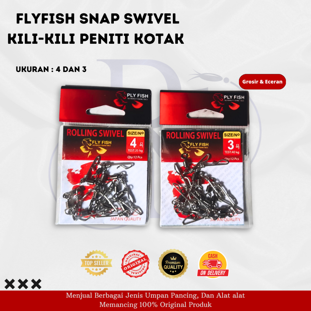 FlyFish Snap Swivel / Kili kili Peniti Pancing Laut Danau Empang Galatama