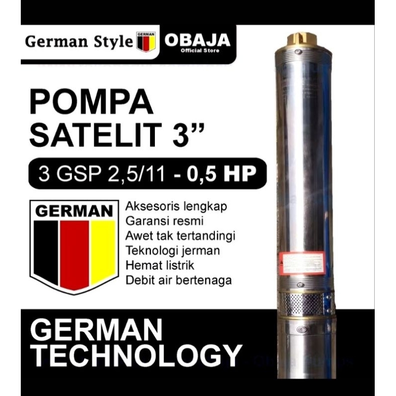 Pompa Submersible German Style 0,5HP |Pompa Celup sibel