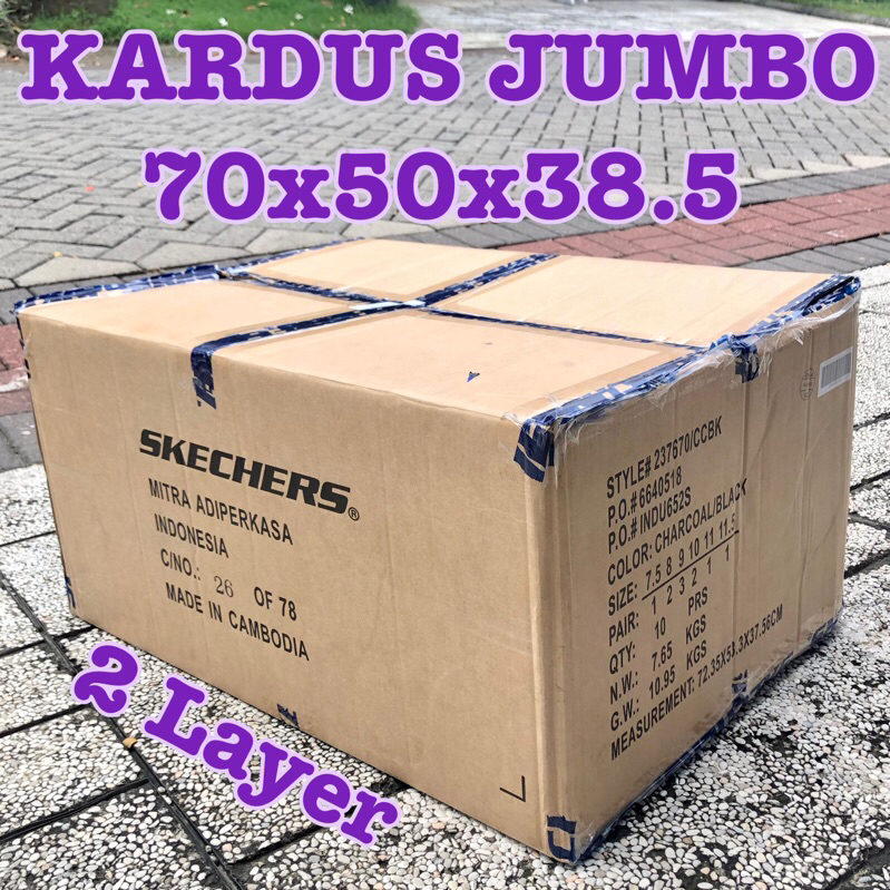 

Kardus Bekas Jumbo. Ukuran Besar 70x50x38.5 cm. Tebal 4mm/ 6mm. Single Wall/ Double Wall.