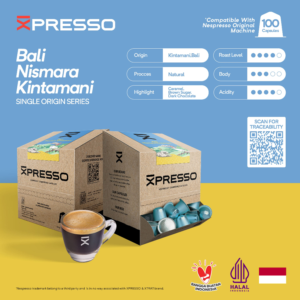 

XPRESSO Office Pack - Bali Nismara Kintamani - Coffee Capsules Nespresso Compatible